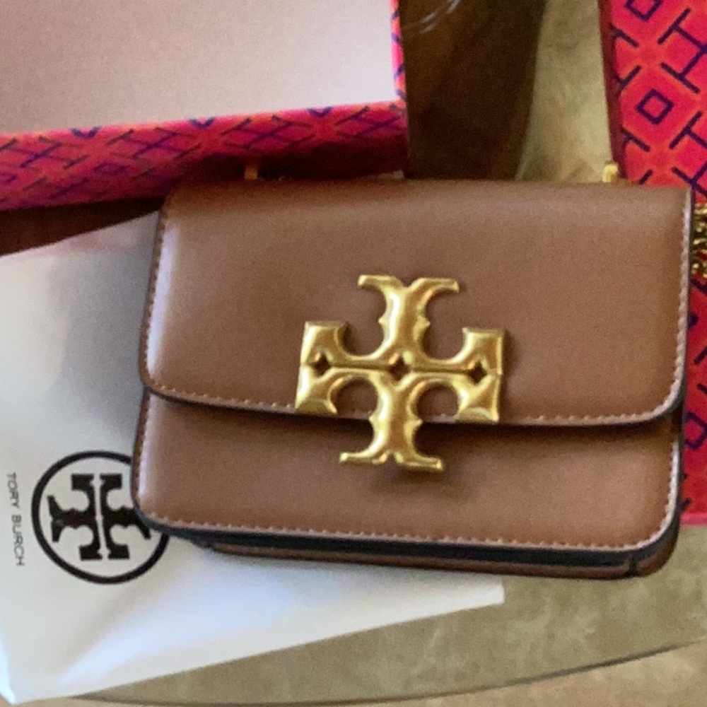 Tory Burch Tan Crossbody with Gold Emblem